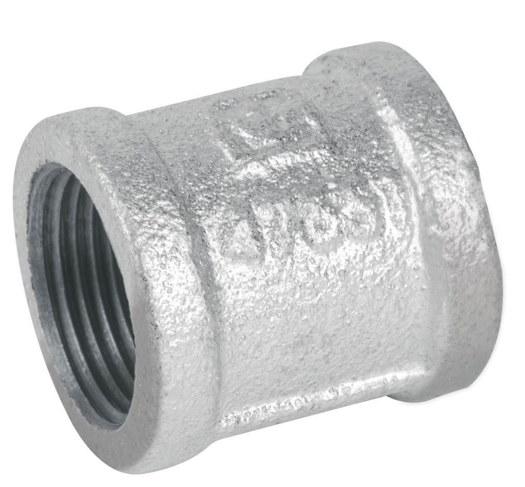 COPLE REFORZADO DE ACERO GALVANIZADO 1/2" - 150LB, MARCA GRIVEN