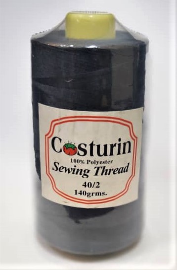 CONOS DE HILO DE COSER NO. 40/2, 100% POLIÉSTER, 5000 YARDAS DE LONGITUD, COLOR GRIS OSCURO (CAJAS X 12U)