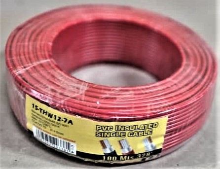 ROLLO DE CABLE ELECTRICO INDIVIDUAL ROJO #12X328FT.-