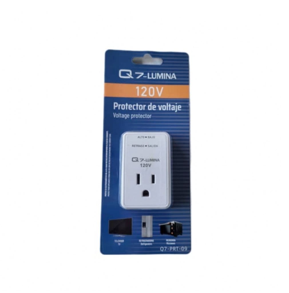 PROTECTOR DE VOLTAGE DE 120 VOLTS.Q7 LUMINA(Q7-PRT-09) BLANCO