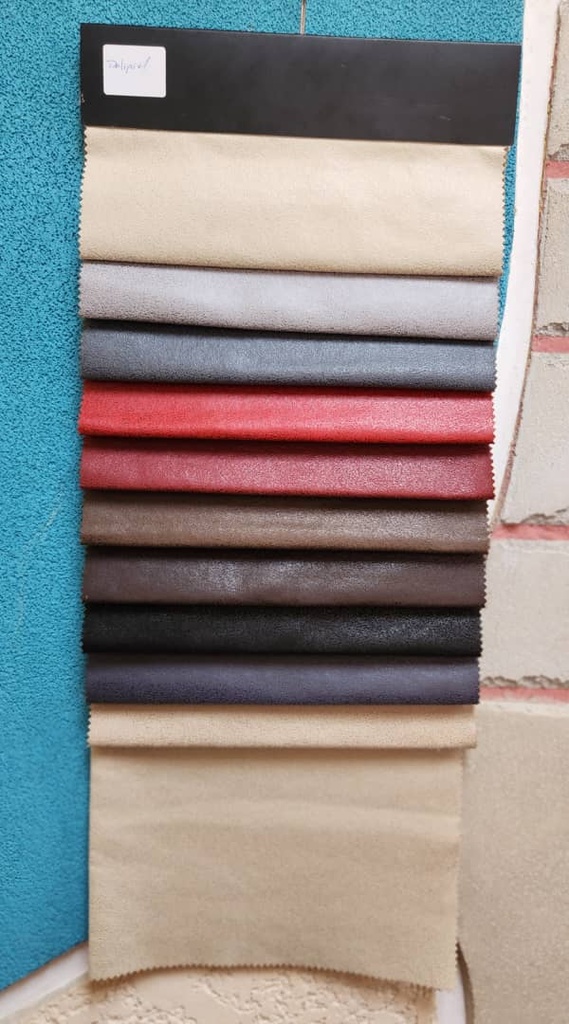 TEJIDO POLIPIEL PARA TAPICERÍA, 1.50M (60") DE ANCHO,  100% POLIÉSTER, LISO COLORES SURTIDOS.