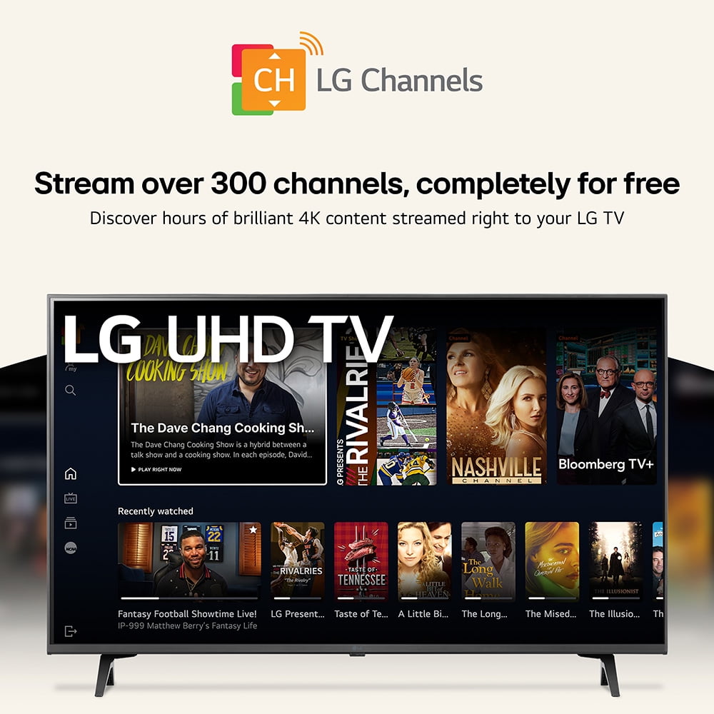 LG 43" 4K UHD Smart TV 2160p webOS, 43UQ7070ZUD