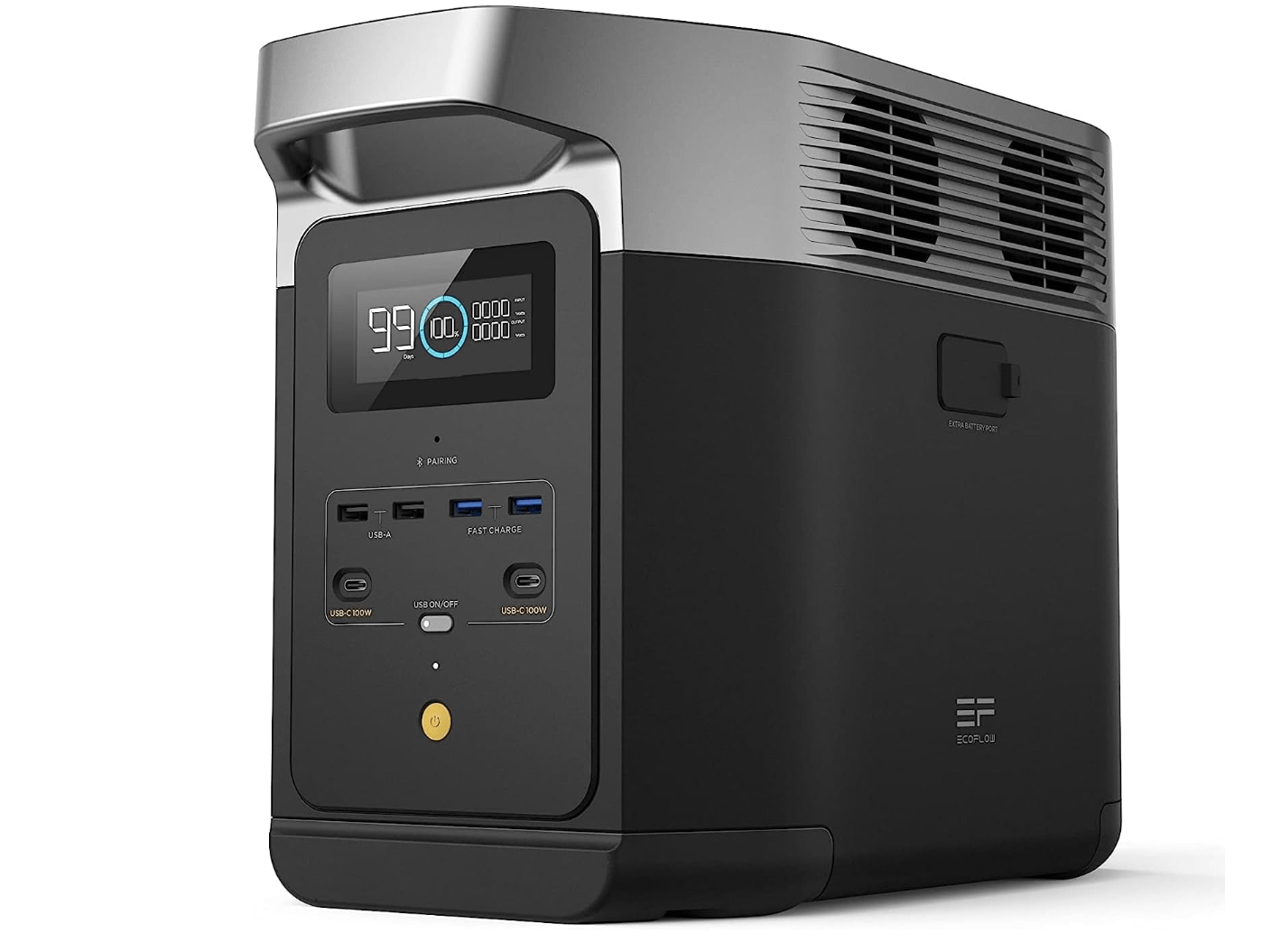 EF ECOFLOW - Estación de energía portátil DELTA 2, batería de 1024 Wh LiFePO4 LFP, salida de 1800 W AC/100 W USB-C, panel solar opcional, para respaldo de energía hogar, campamento, casa rodante DELTA 2