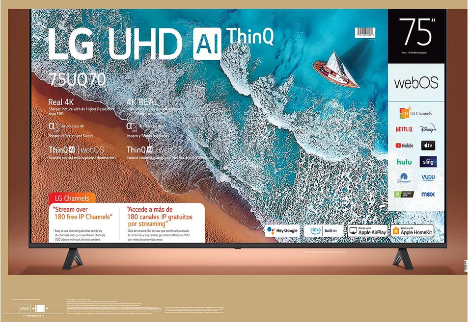 SMART TV LG 75” 4K UHD