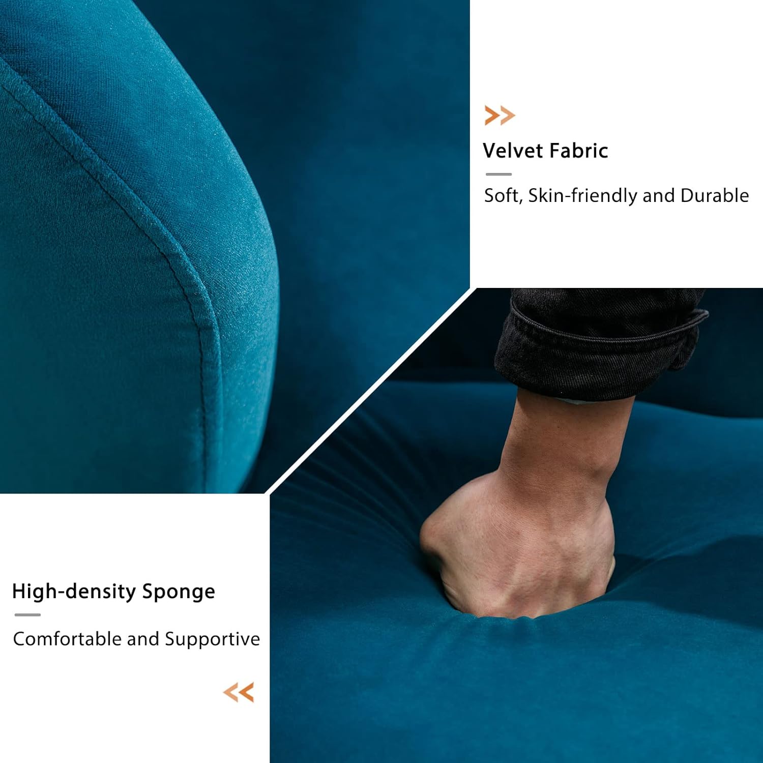 Butaca Roxy, giratoria tapizada con brazo redondo moderno, giratorio de 360 grados.