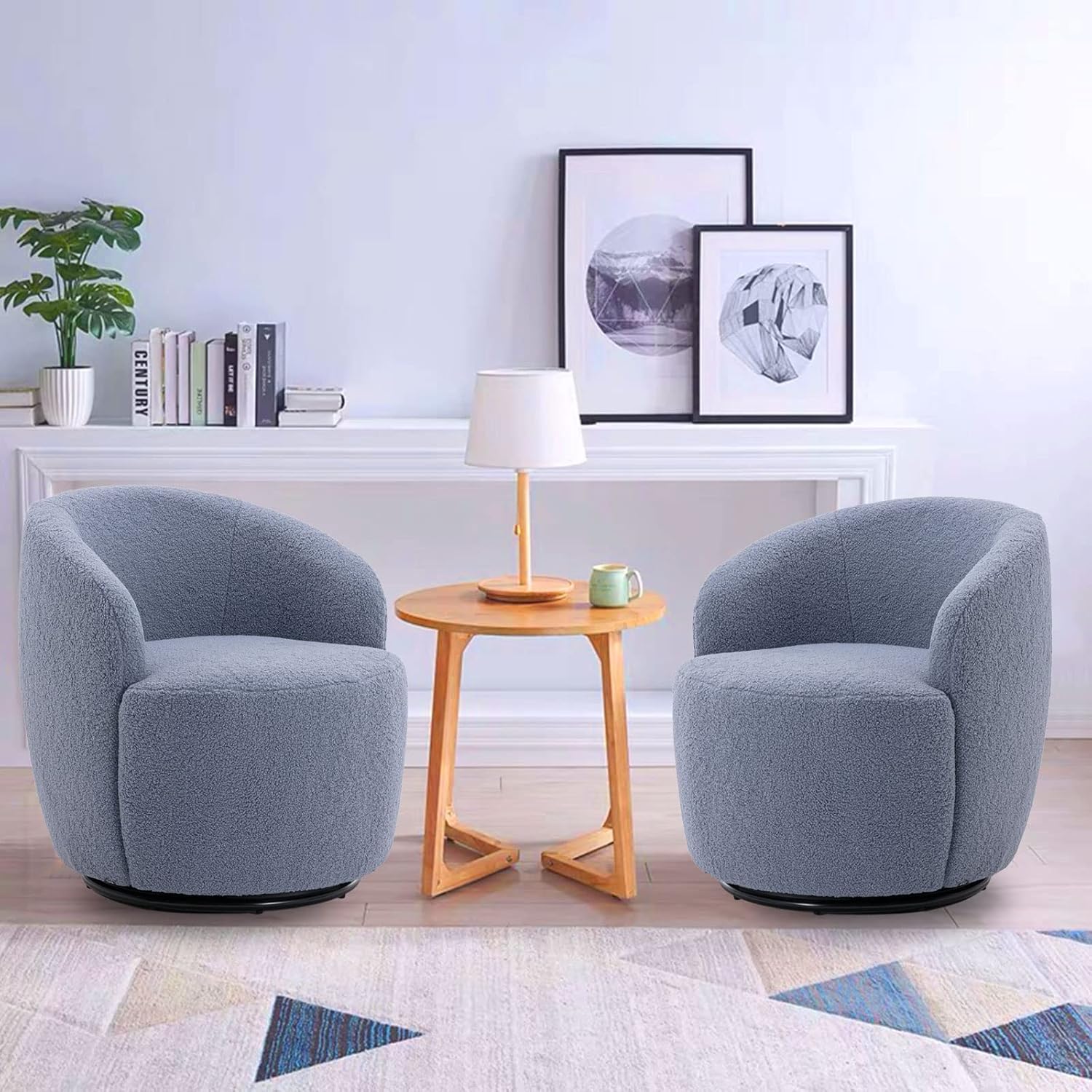 Butaca Roxy, giratoria tapizada con brazo redondo moderno, giratorio de 360 grados.