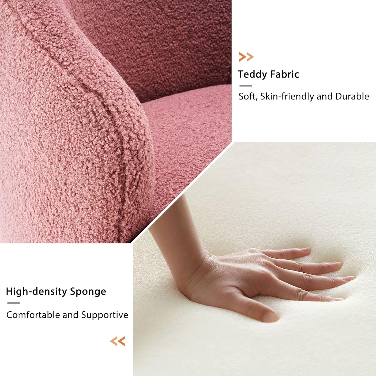 Butaca Roxy, giratoria tapizada con brazo redondo moderno, giratorio de 360 grados.