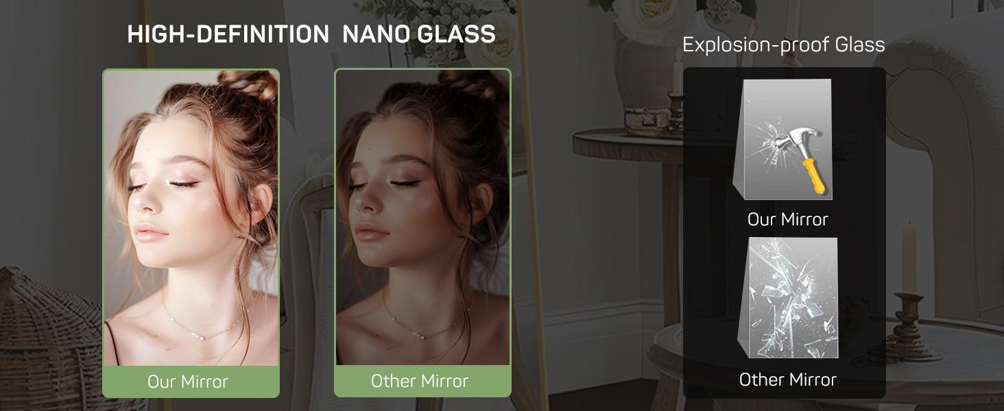 Simple Deluxe Espejo de longitud completa de 64 x 21 pulgadas con luces LED