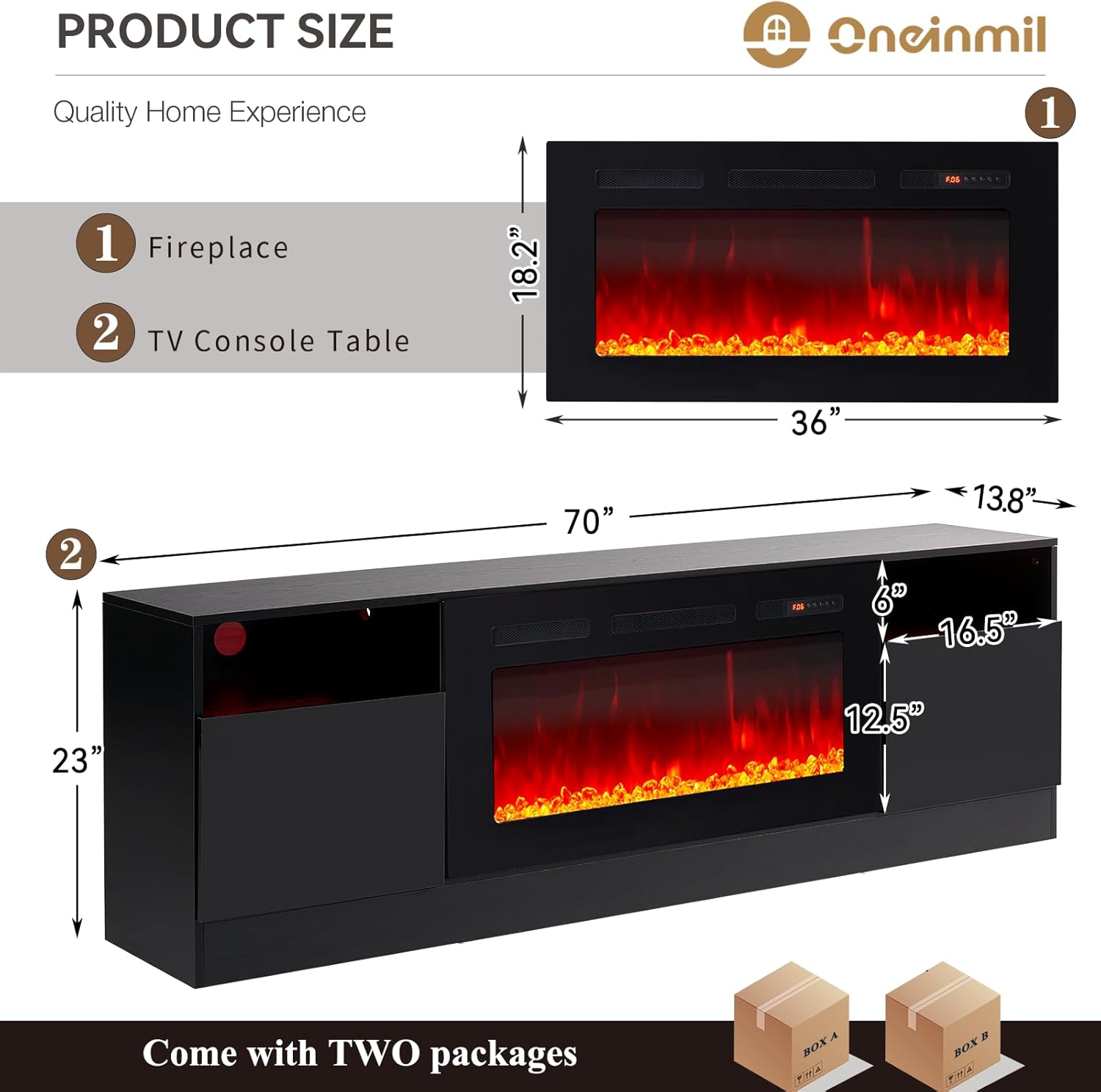 Multimueble con chimenea integrada mas luces leds.