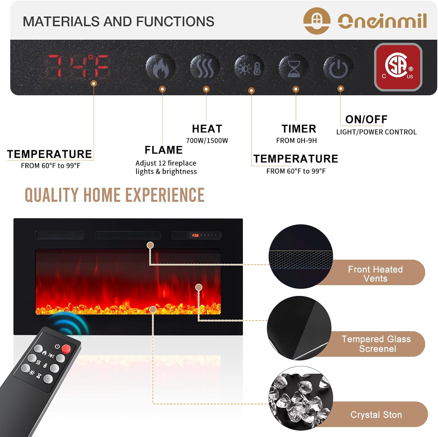 Multimueble con chimenea integrada mas luces leds.