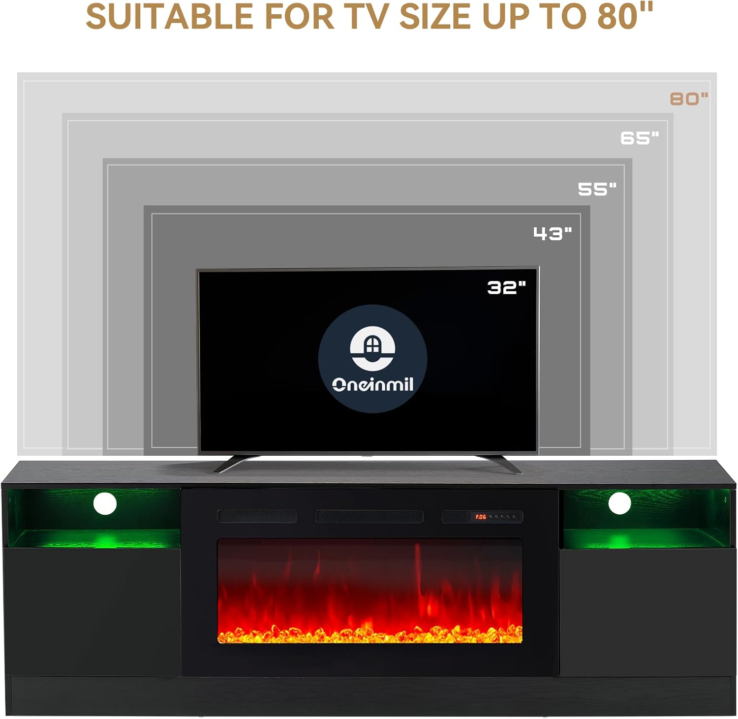 Multimueble con chimenea integrada mas luces leds.