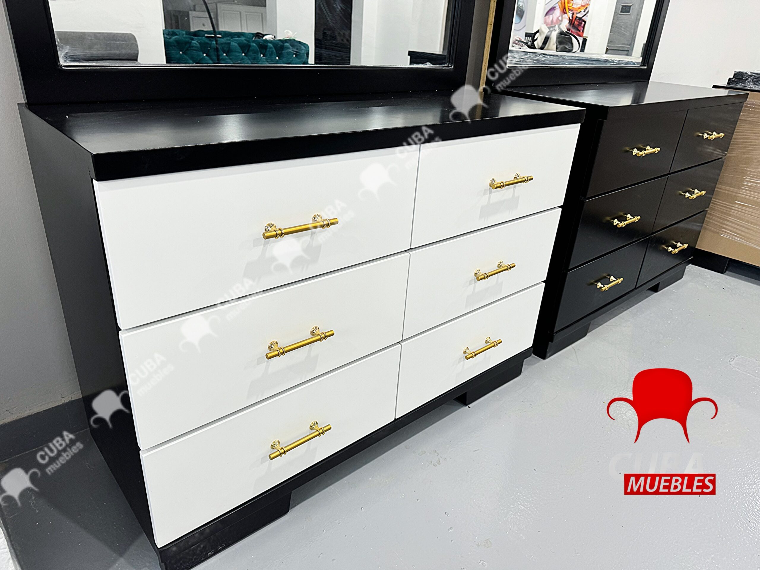 Cómoda 6 gavetas con espejo