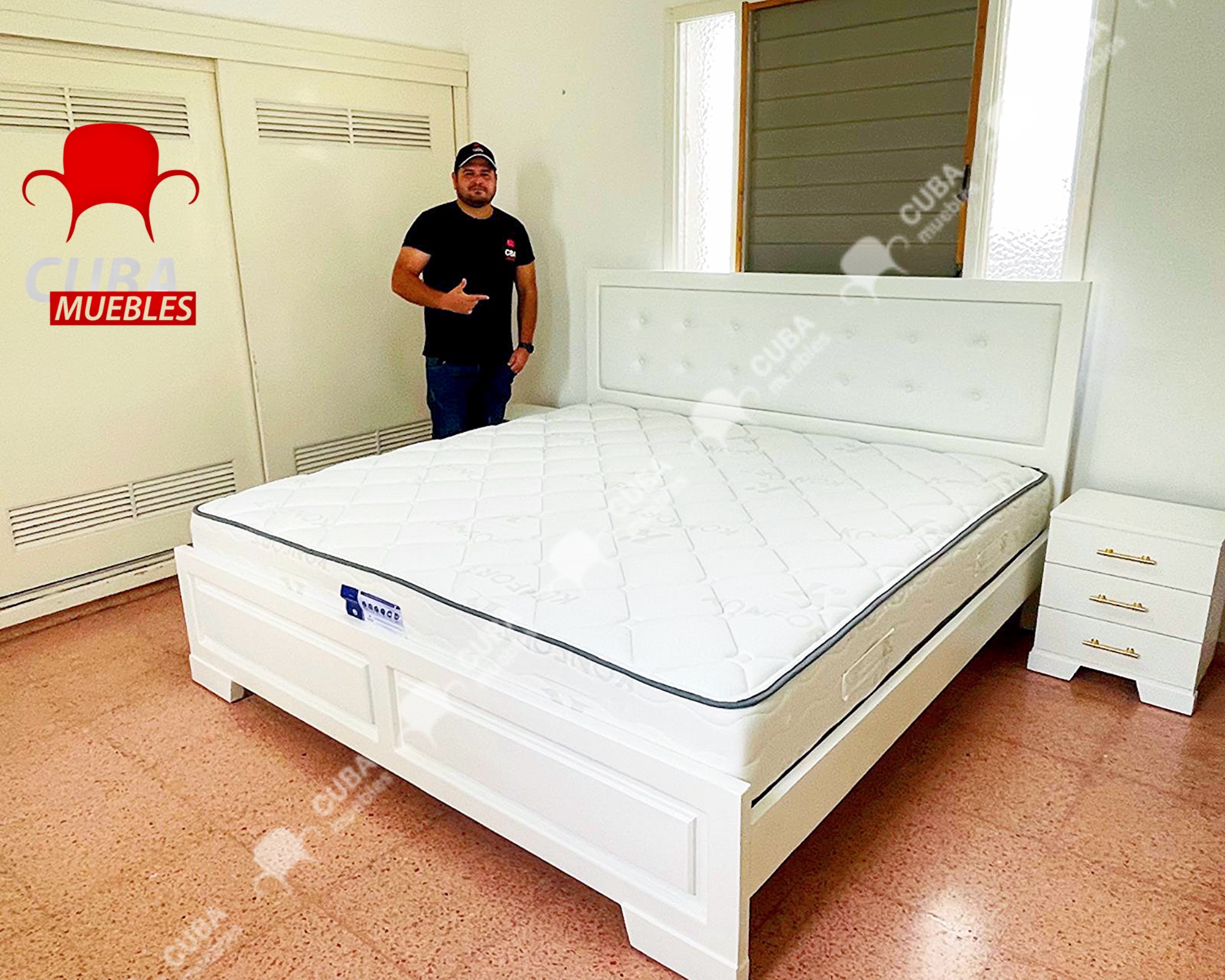 Cama Virgin blanca  king size