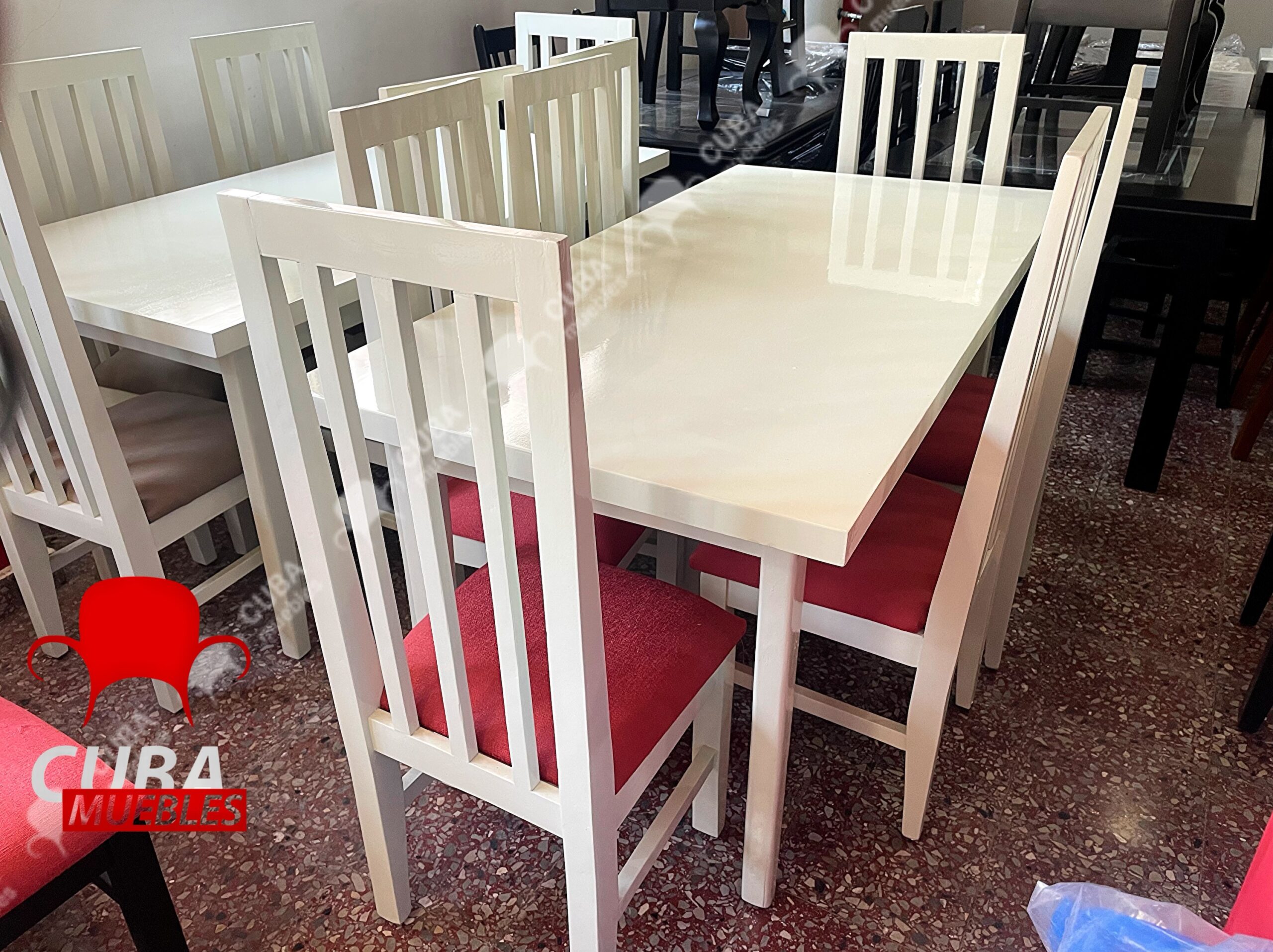 Comedor Varadero 6 sillas en blanco