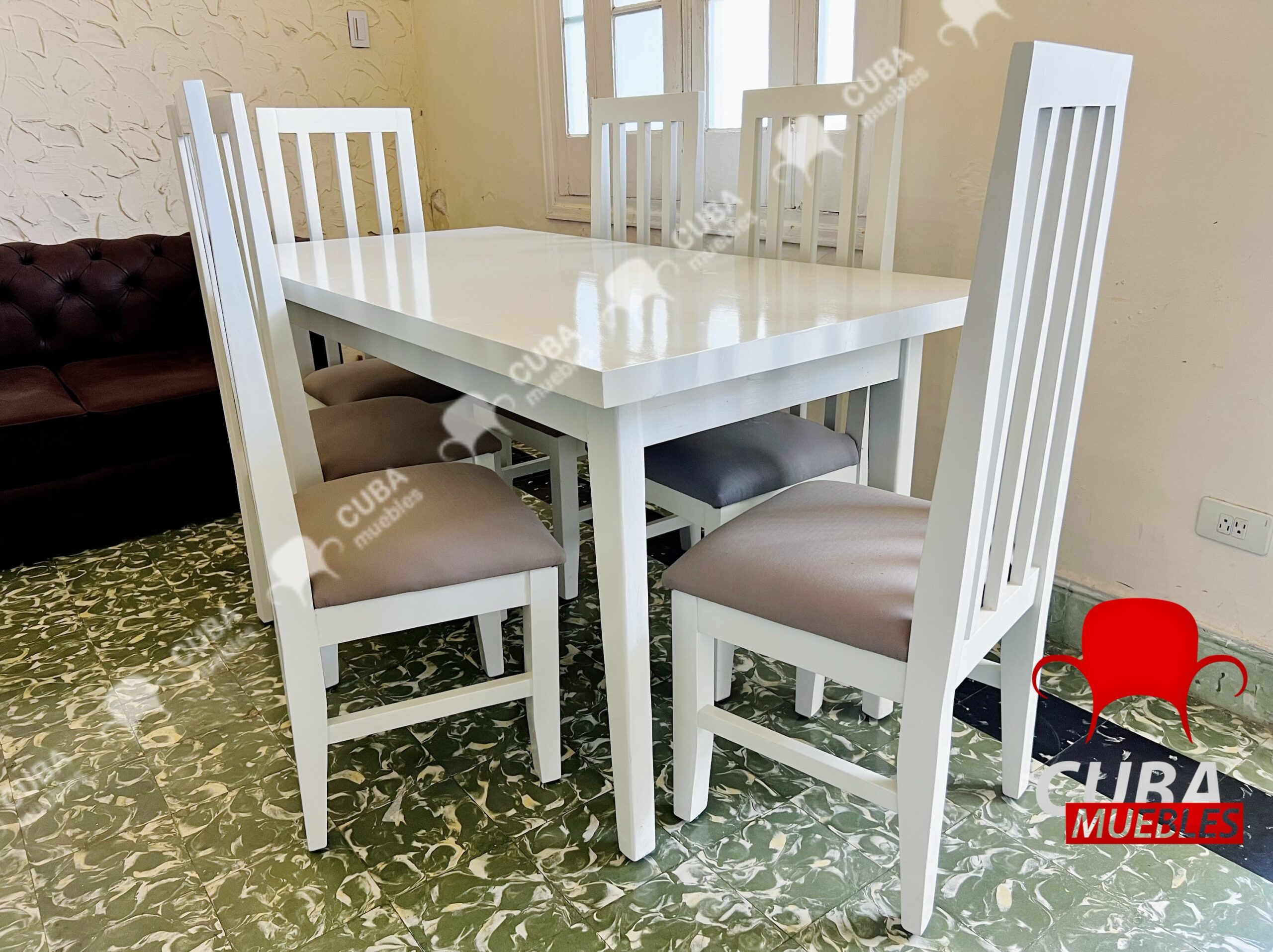 Comedor Varadero 6 sillas en blanco