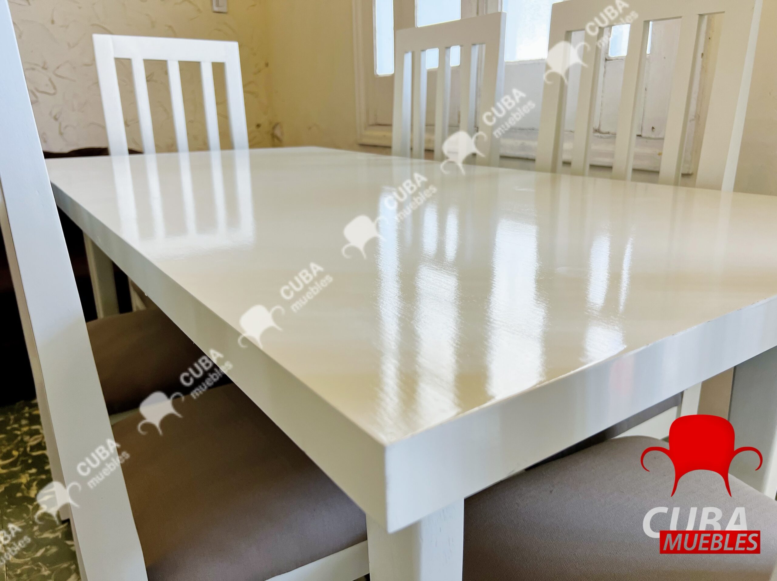 Comedor Varadero 6 sillas en blanco