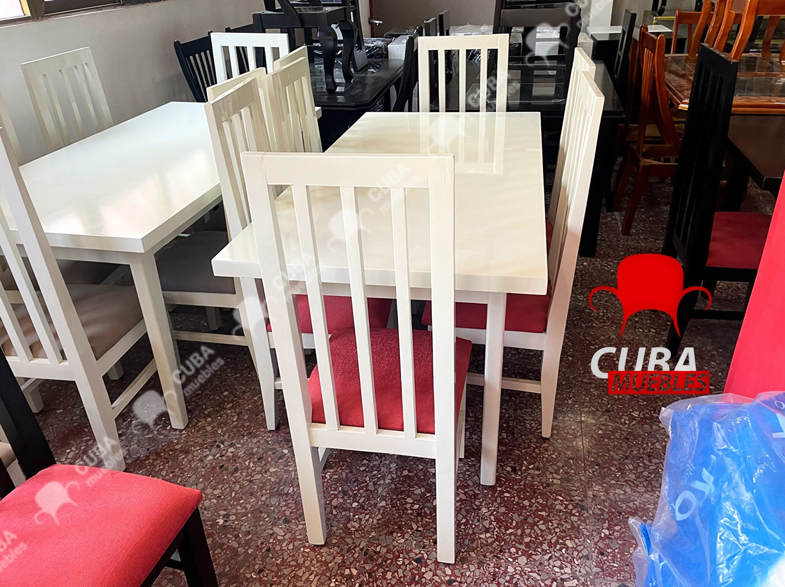 Comedor Varadero 6 sillas en blanco