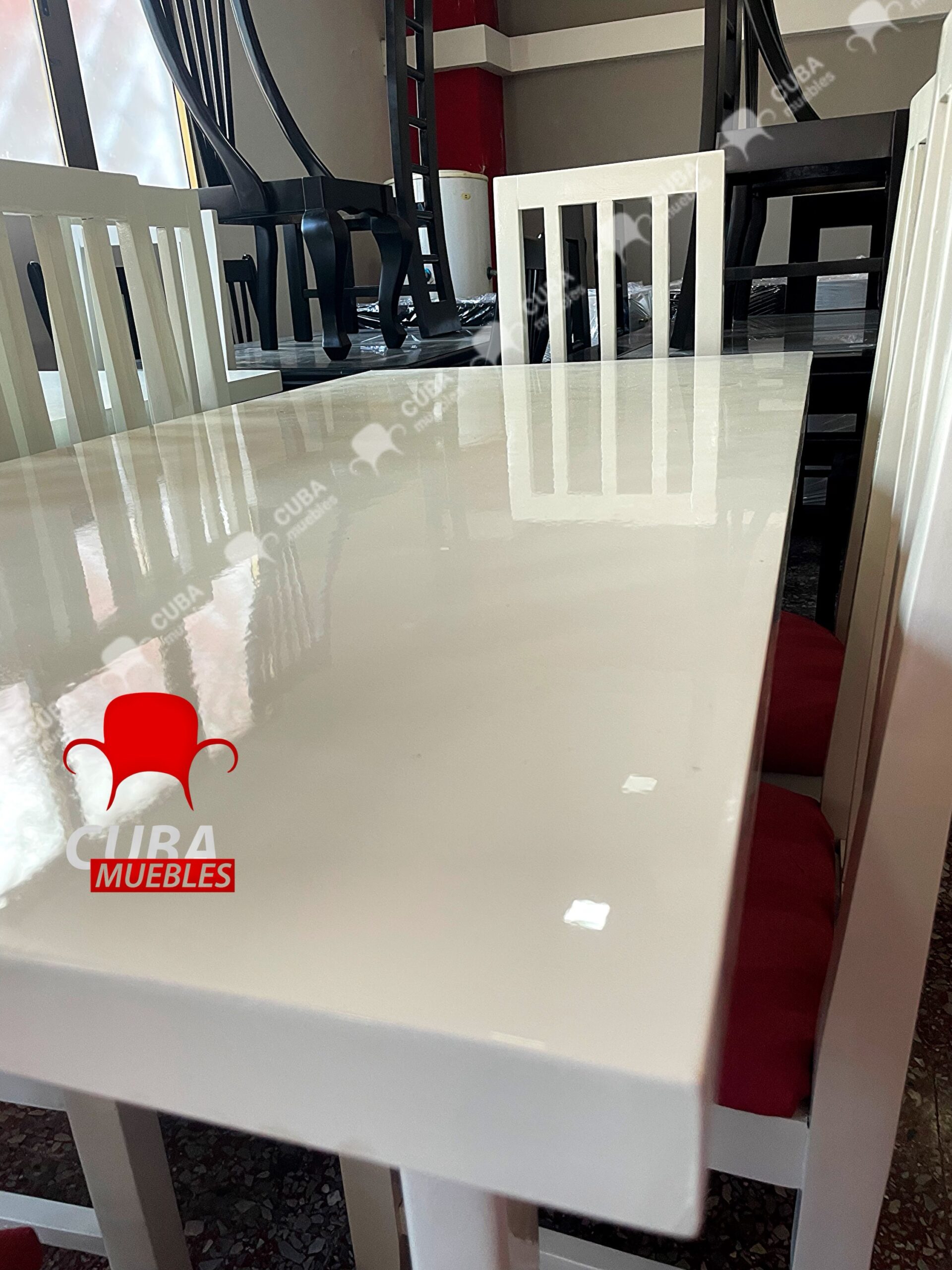 Comedor Varadero 6 sillas en blanco