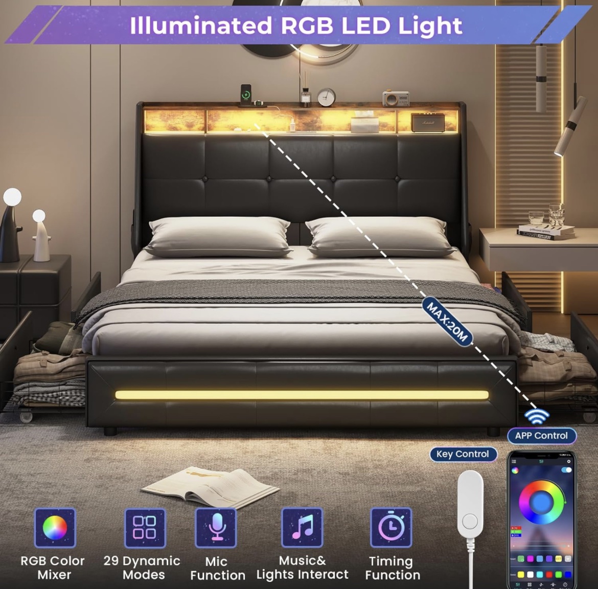 Cama Moderna Future queen size