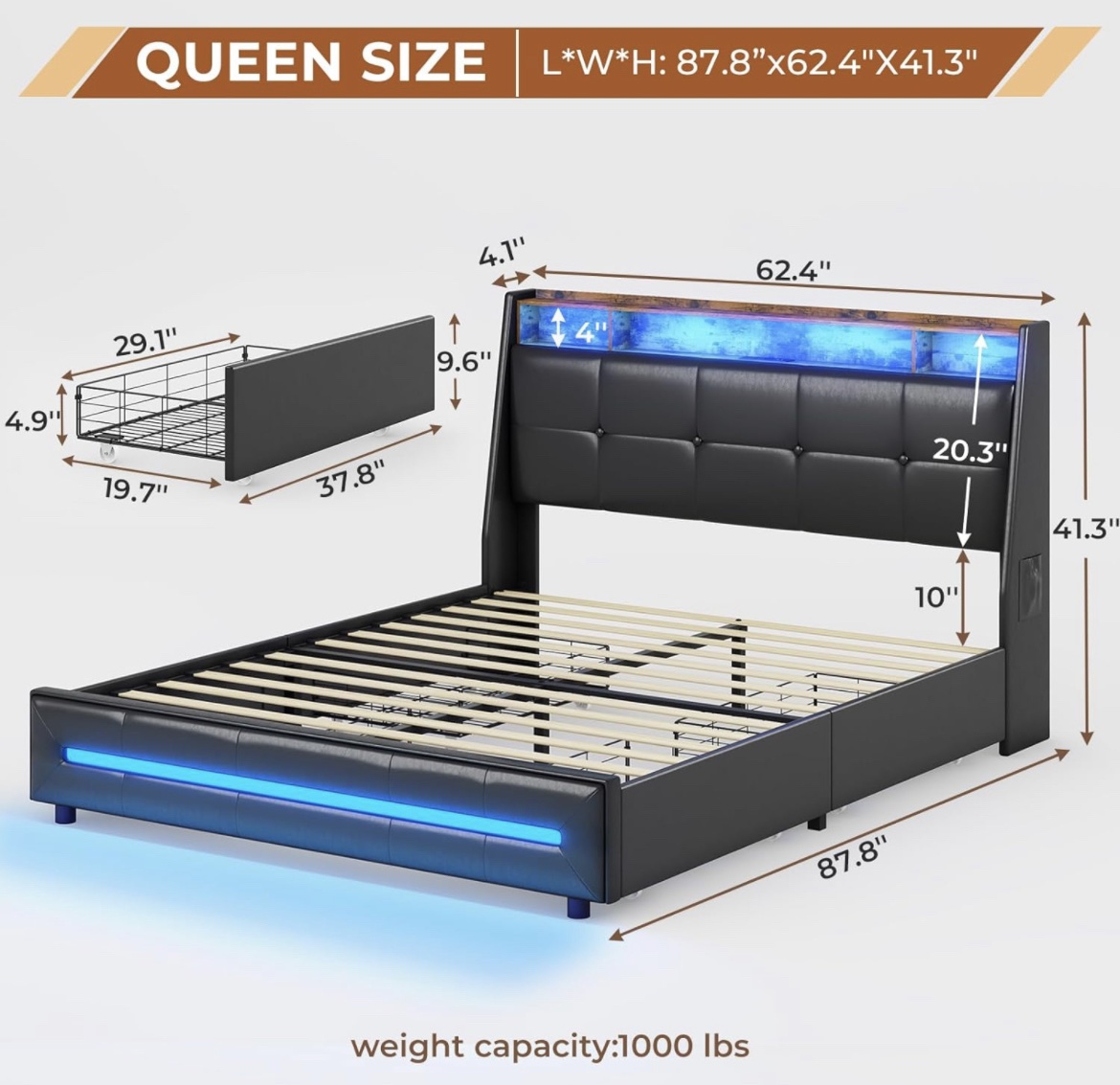 Cama Moderna Future queen size