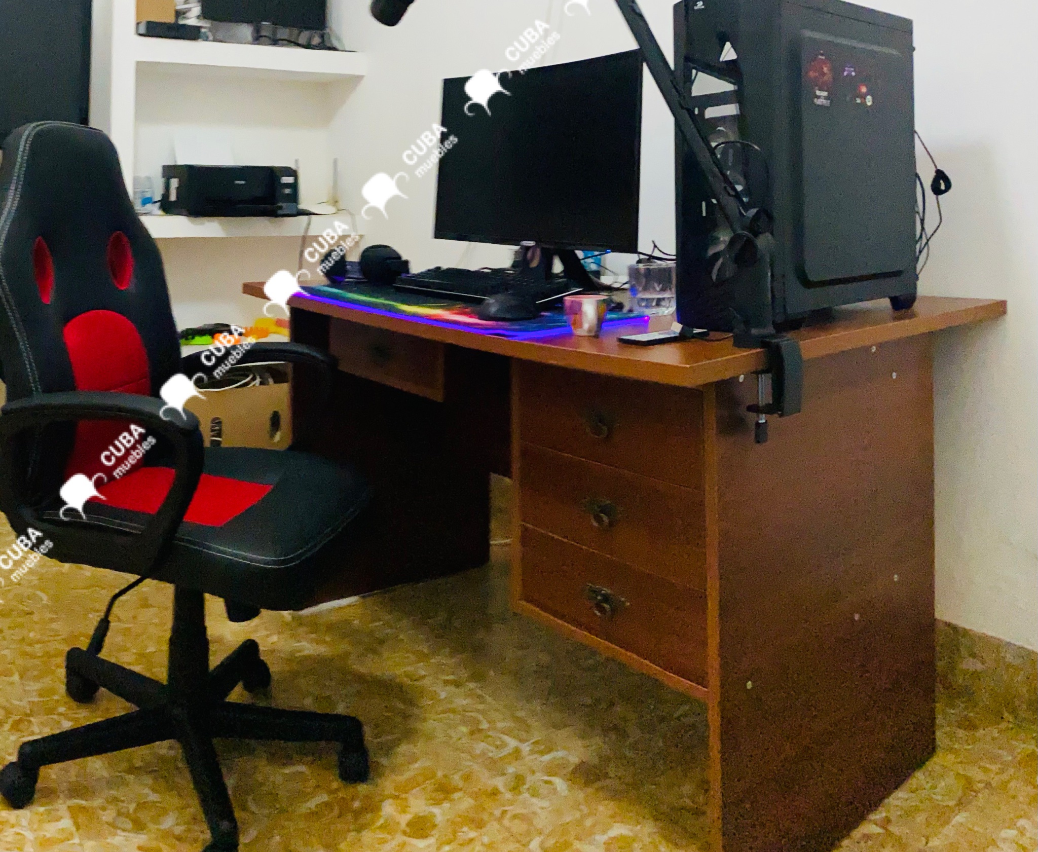 Buró Grande de Melamina - 3 gavetas - entrega incluida