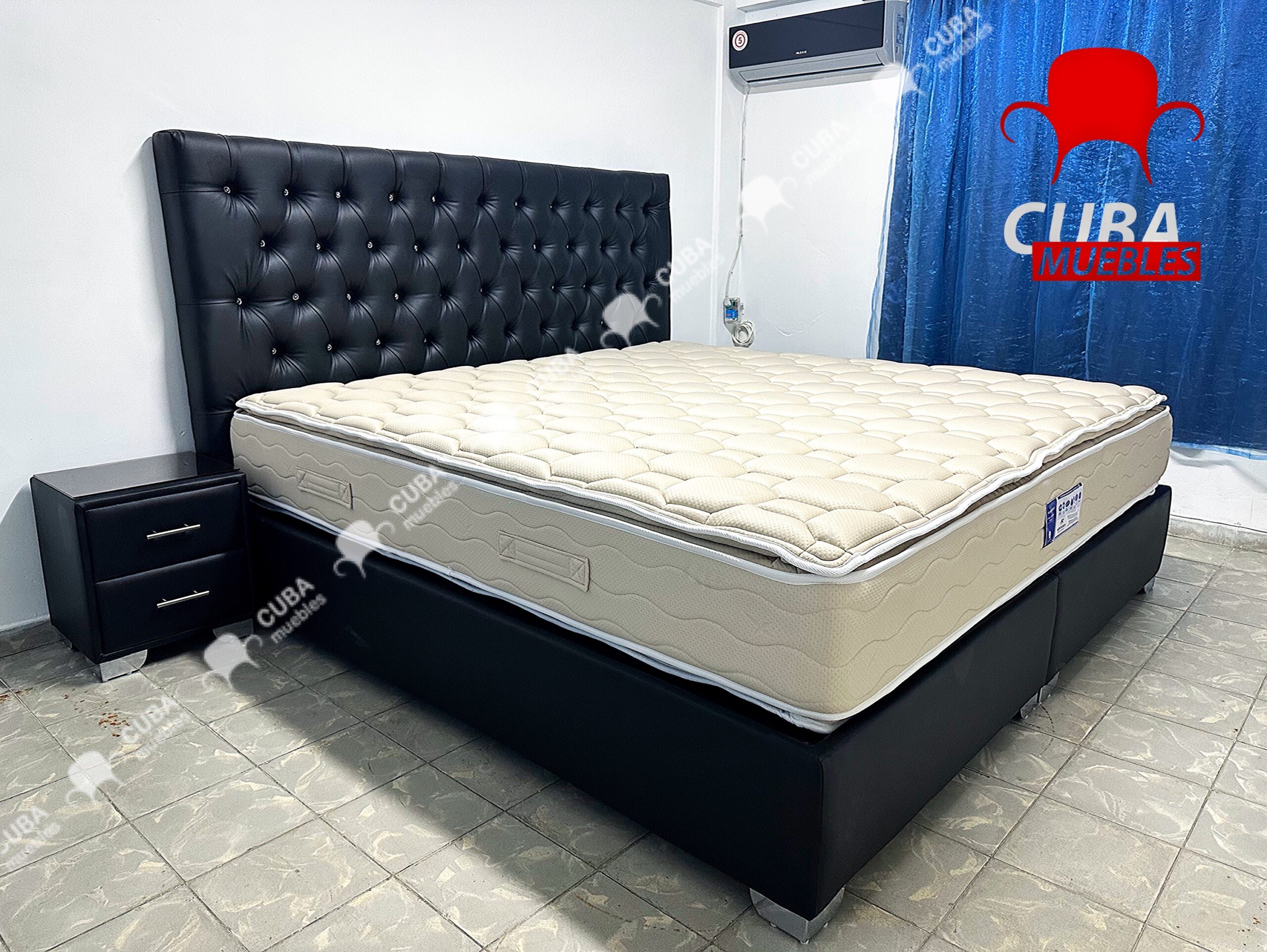 Cama EPOQUE Light king size en flexy vinil negro
