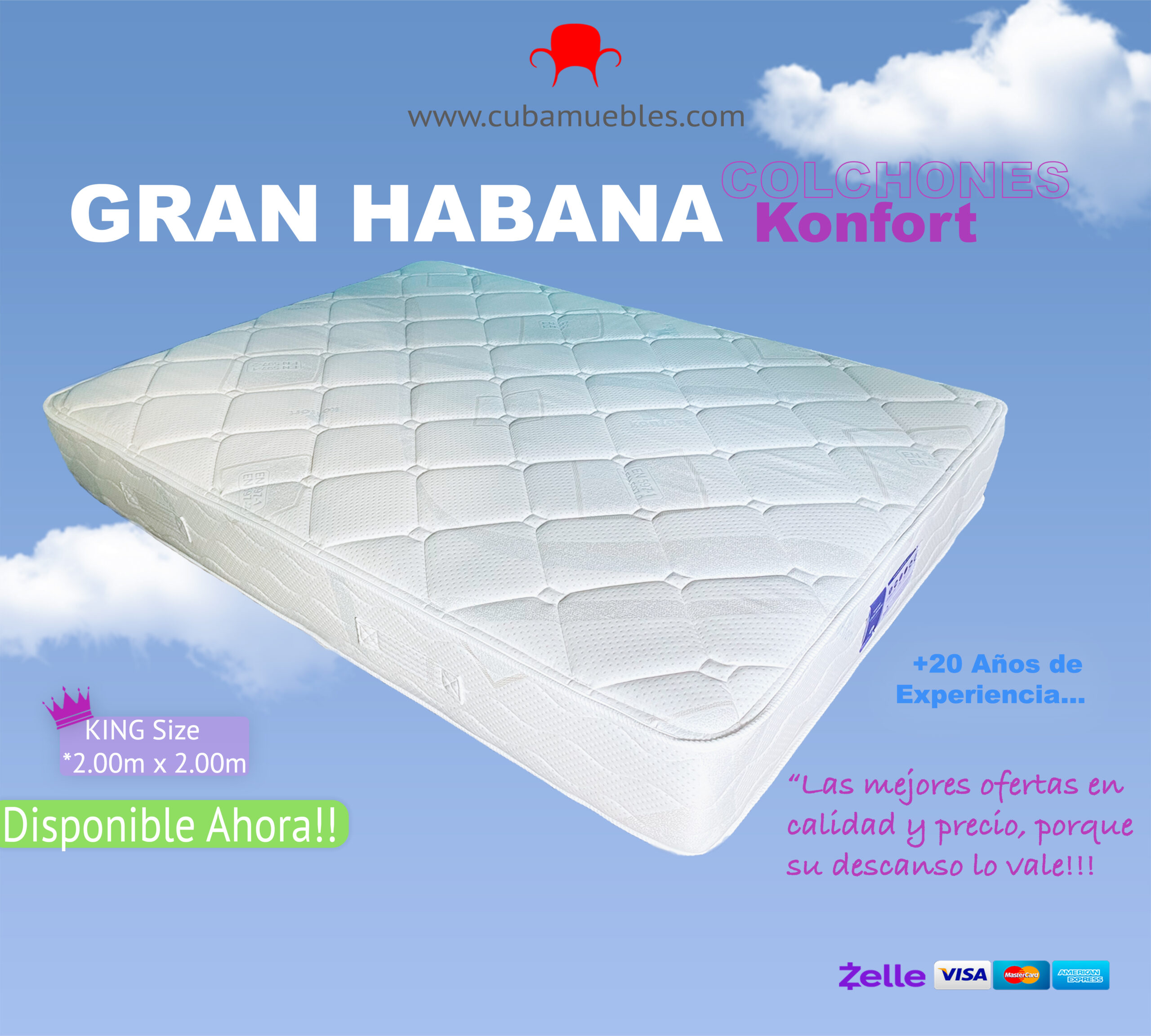 Colchón Gran Habana king size 2x2m