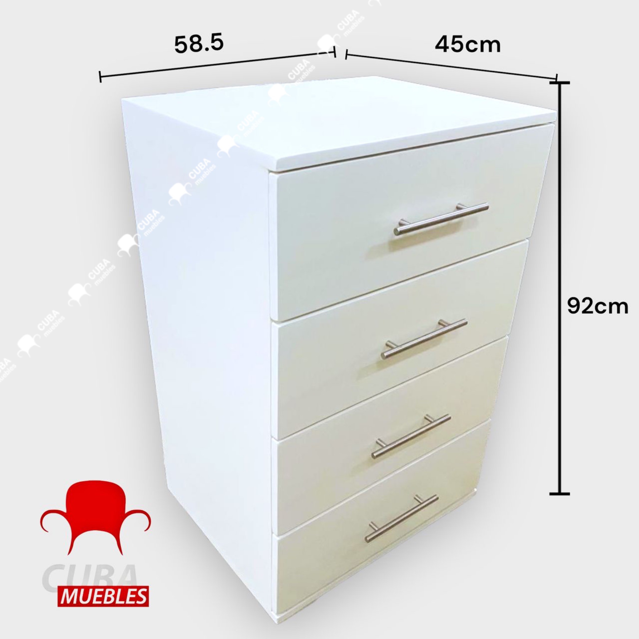 Gavetero Minimalista 4 Gavetas en Blanco