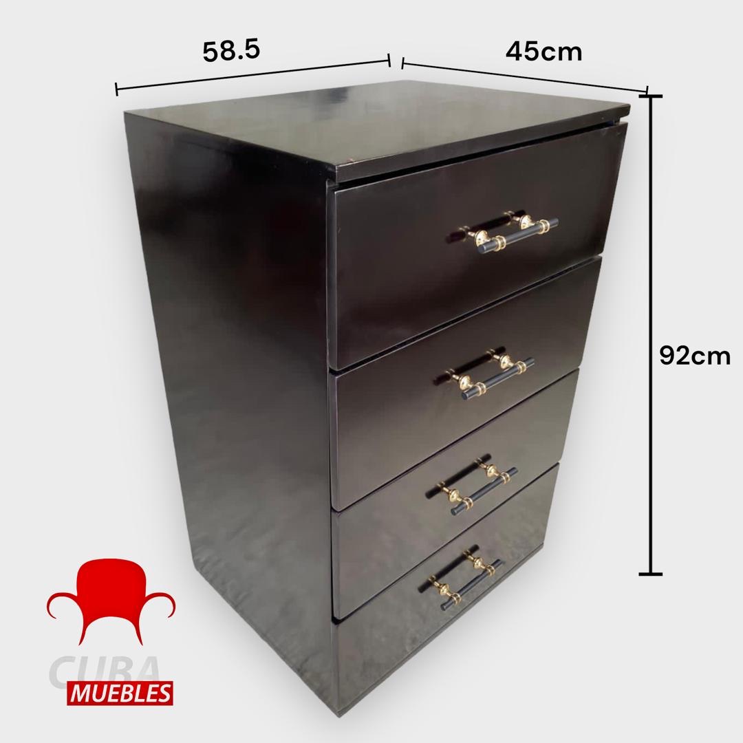Gavetero Minimalista 4 Gavetas en Negro
