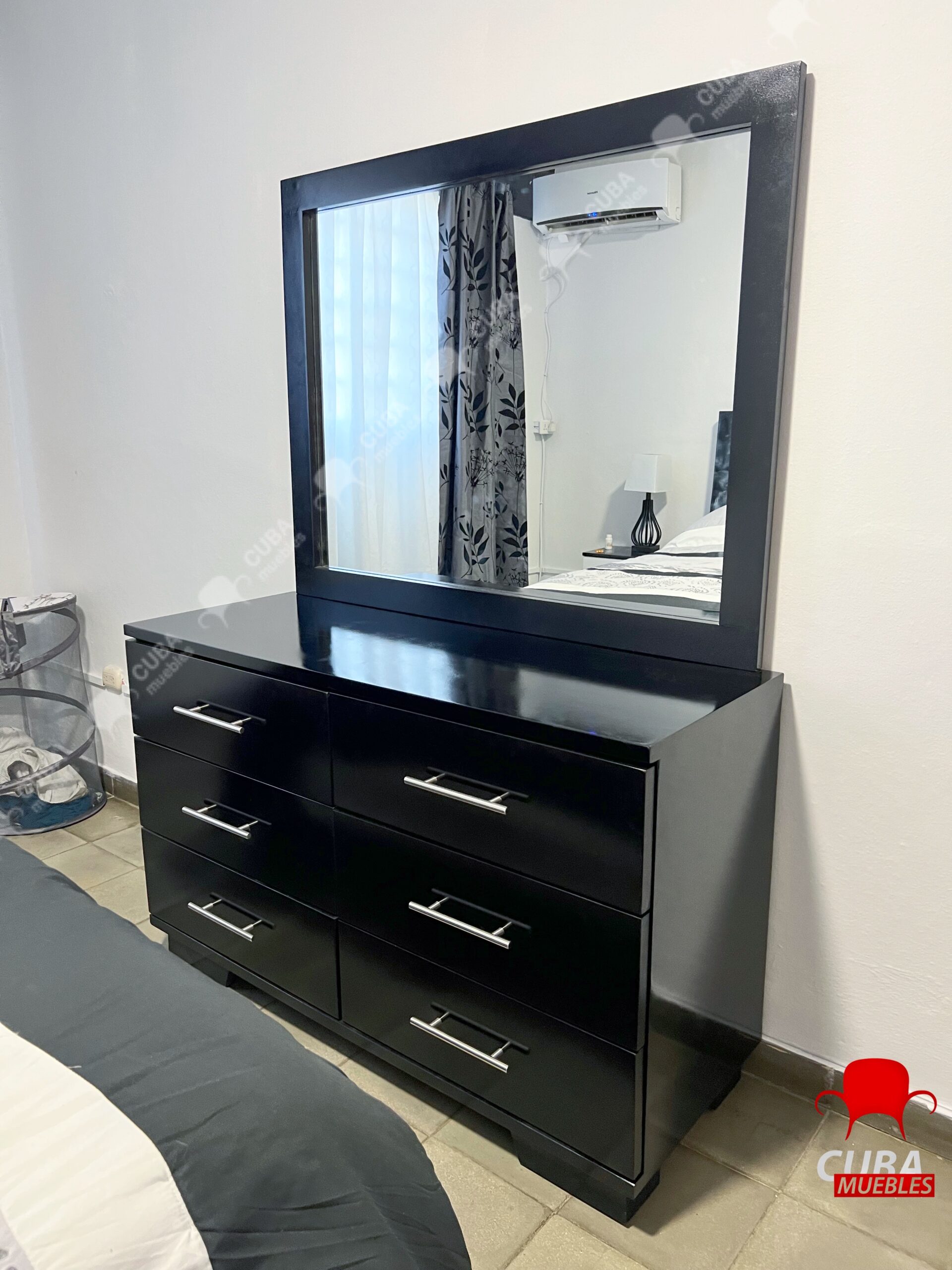 Cómoda 6 gavetas con espejo