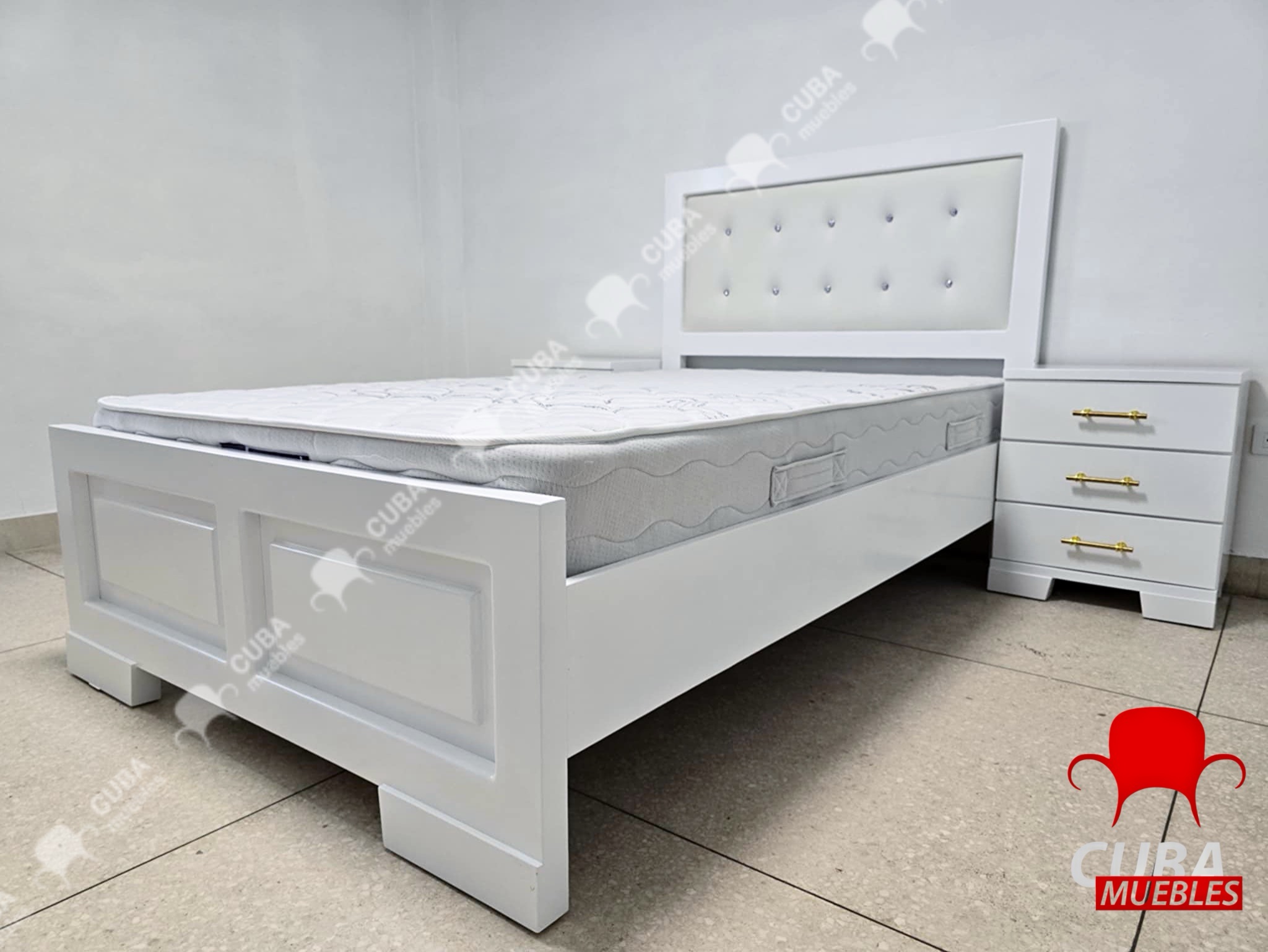 Cama Virgin Blanca Completa 3/4