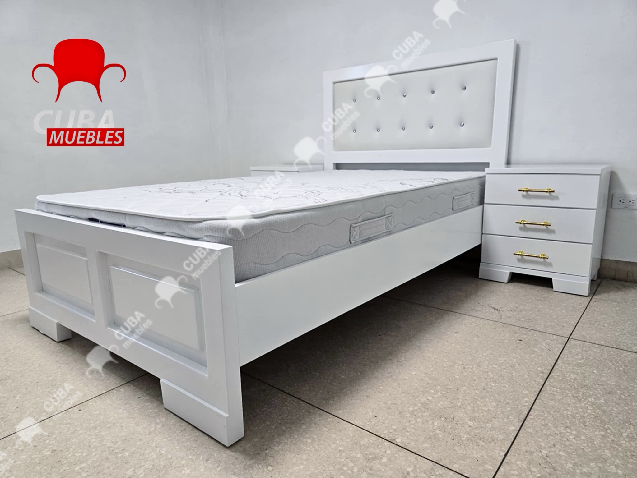Cama Virgin Blanca Completa 3/4