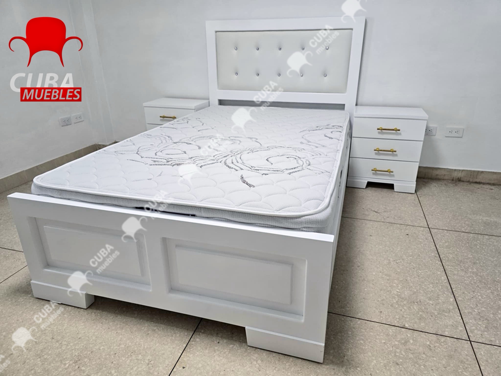 Cama Virgin Blanca Completa 3/4