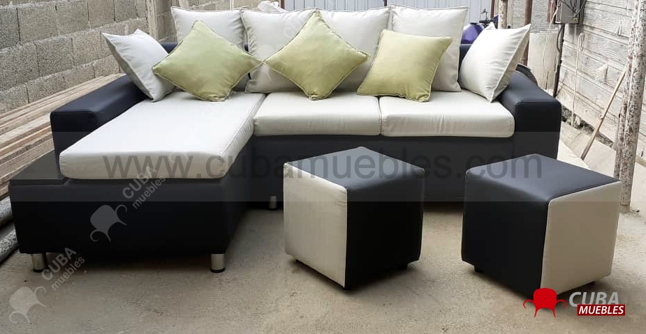 CHAISE LONGUE ESTILO y 2 PUFFs