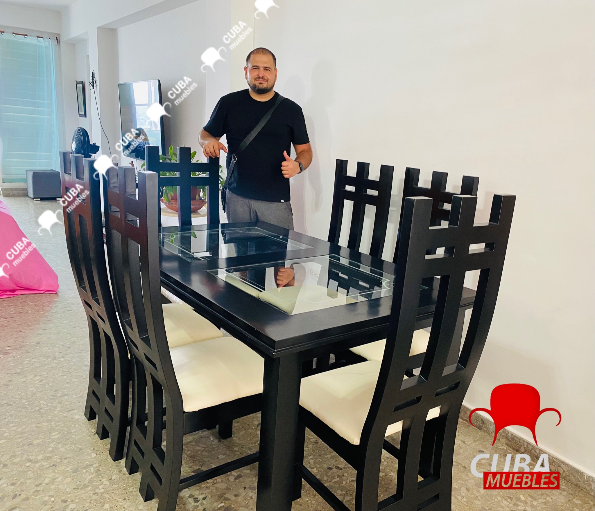 Comedor Madera Torres 6 plazas.