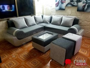 Esquinero Cleopatra con Mesita y Poofs