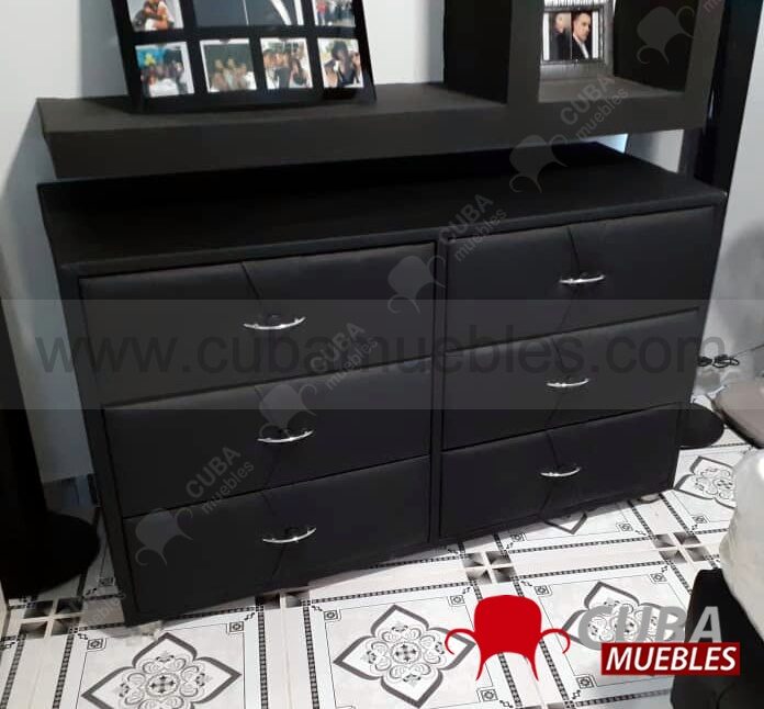 Comoda Tapizada de 6 Gavetas