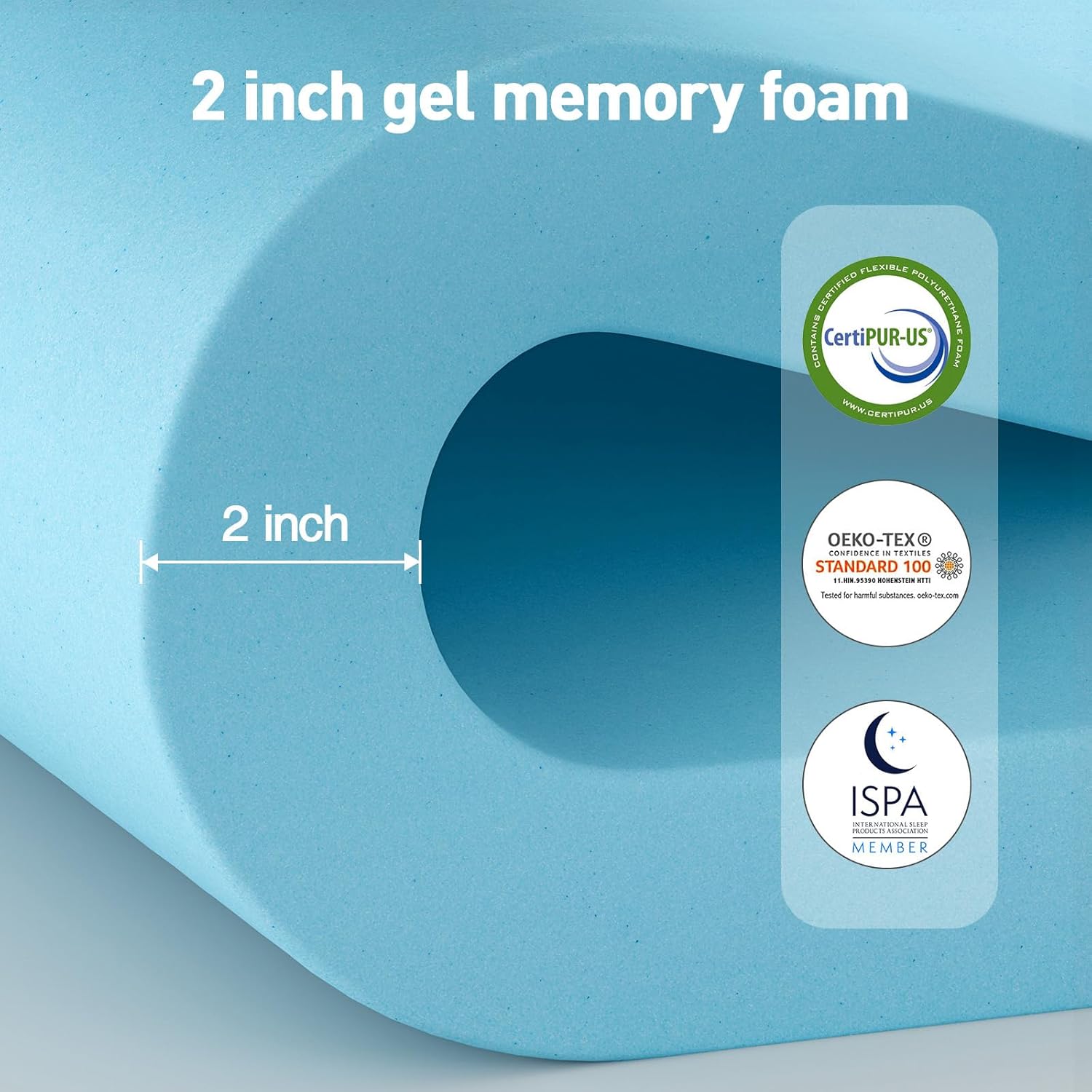 Cubrecolchón de espuma viscoelástica de doble capa de 3 pulgadas, tamaño King, de gel refrescante de 2 pulgadas más funda de 1 pulgada, esquinas profundas de 8-21 pulgadas