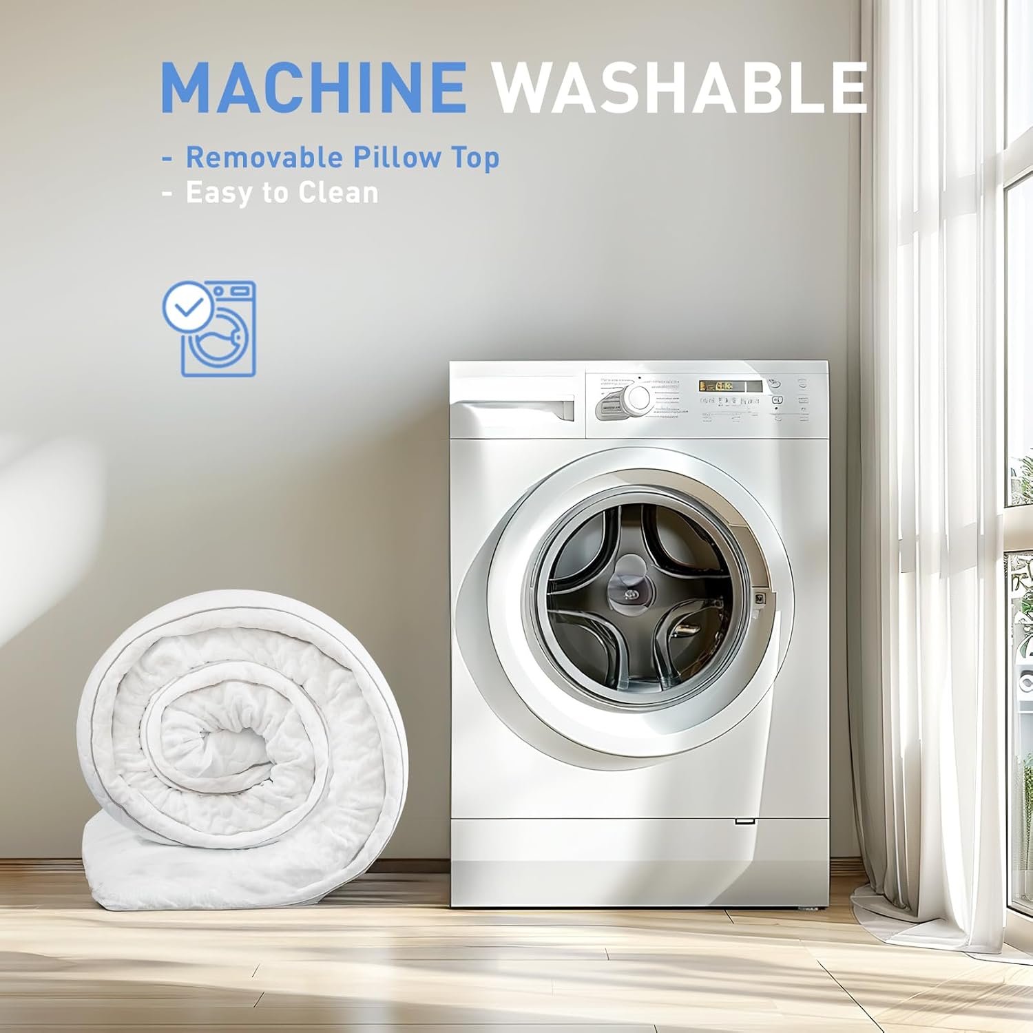 Cubrecolchón de espuma viscoelástica de doble capa de 3 pulgadas, tamaño King, de gel refrescante de 2 pulgadas más funda de 1 pulgada, esquinas profundas de 8-21 pulgadas