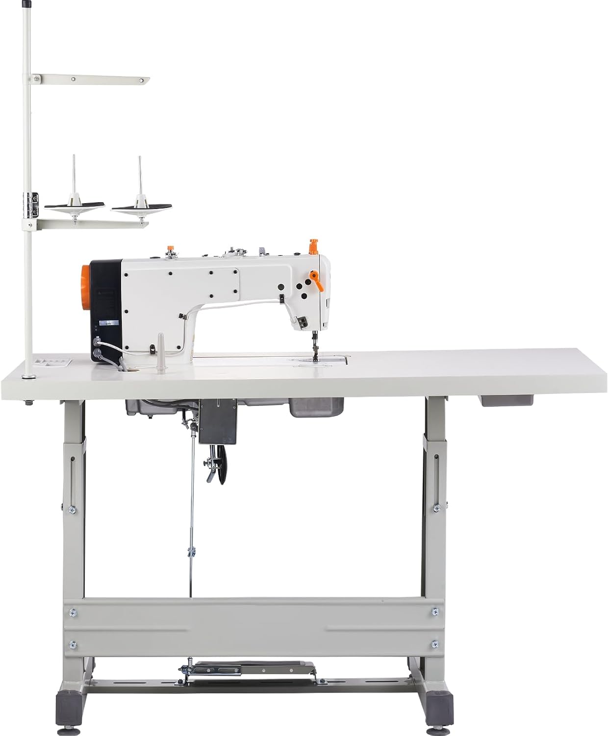 VEVOR Máquina de coser industrial, servomotor y soporte de mesa de 550 W, máquina de coser de punto de bloqueo resistente, panel de control transparente y electromecanización inteligente de arranque y