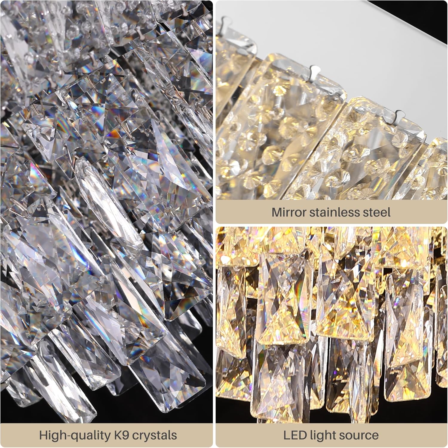 Elegante lámpara LED de techo con forma de gota de lluvia, lámpara cuadrada de 18 pulgadas con control remoto para sala de estar, cocina, isla, dormitorio, pasillo, entrada, vestíbulo (regulable)