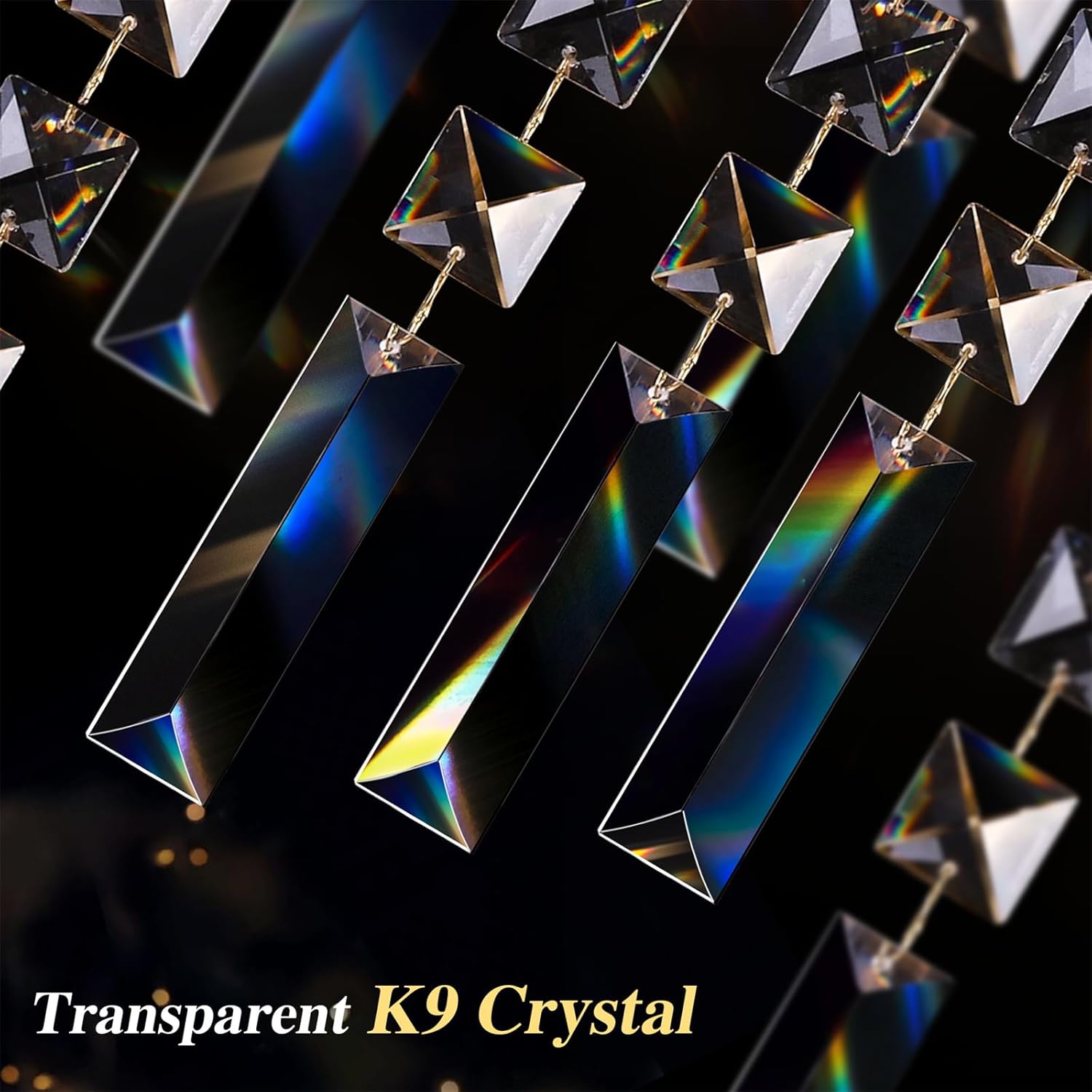 Candelabro de cristal de montaje empotrado, luces de techo de cristal modernas de 18 pulgadas con bombilla blanca cálida (2700 K), lámparas pequeñas de oro de montaje empotrado para dormitorio, sala