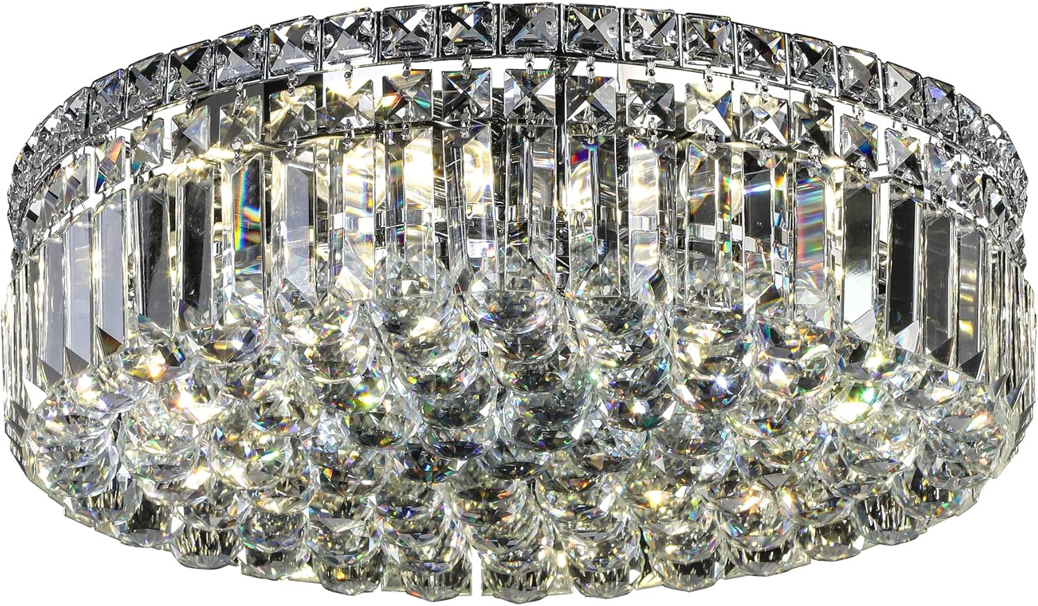 Lámpara de Araña de Cristal Empotrada de 6 Luces con Cristales K9, Luces de Techo Modernas, Lámpara Colgante Elegante para Dormitorio, Pasillo, Bar, Sala de Estar, Comedor, A5.9 xA20 pulgadas