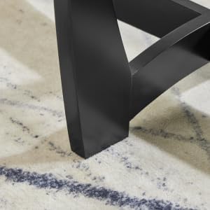 Mesa de centro ovalada de vidrio de 48 pulgadas: diseño moderno con tapa de vidrio templado y marco de madera maciza, mesa central que ahorra espacio para uso en salas de estar y apartamentos