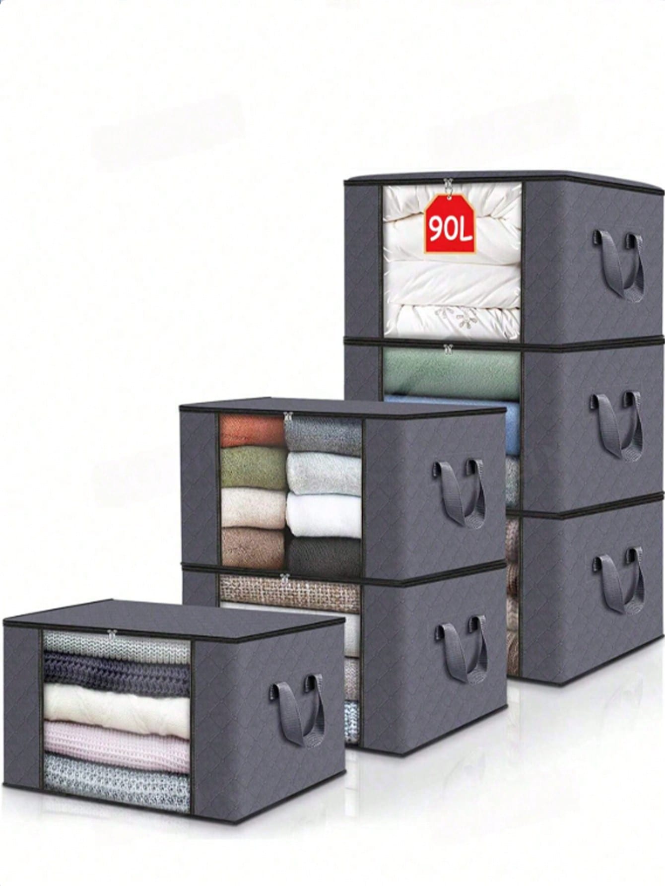 Extra Large Foldable Wardrobe Storage Bag With Reinforced Handles, Super Sized Moving Box With Zipper, Multi-Purpose Clothing Storage Bag For Clothes, Blankets, Bedding, Pillows, Toys, Bedroom, Back To School Essential Garment Bag Waterproof Bag Storage B