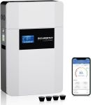 ECO-WORTHY Batería de litio LiFePO4 para interiores de 48 V 100 Ah con caja de conductos, Bluetooth y WiFi, protección a baja temperatura, para sistemas fuera de la red, alimentación de respaldo para el hogar