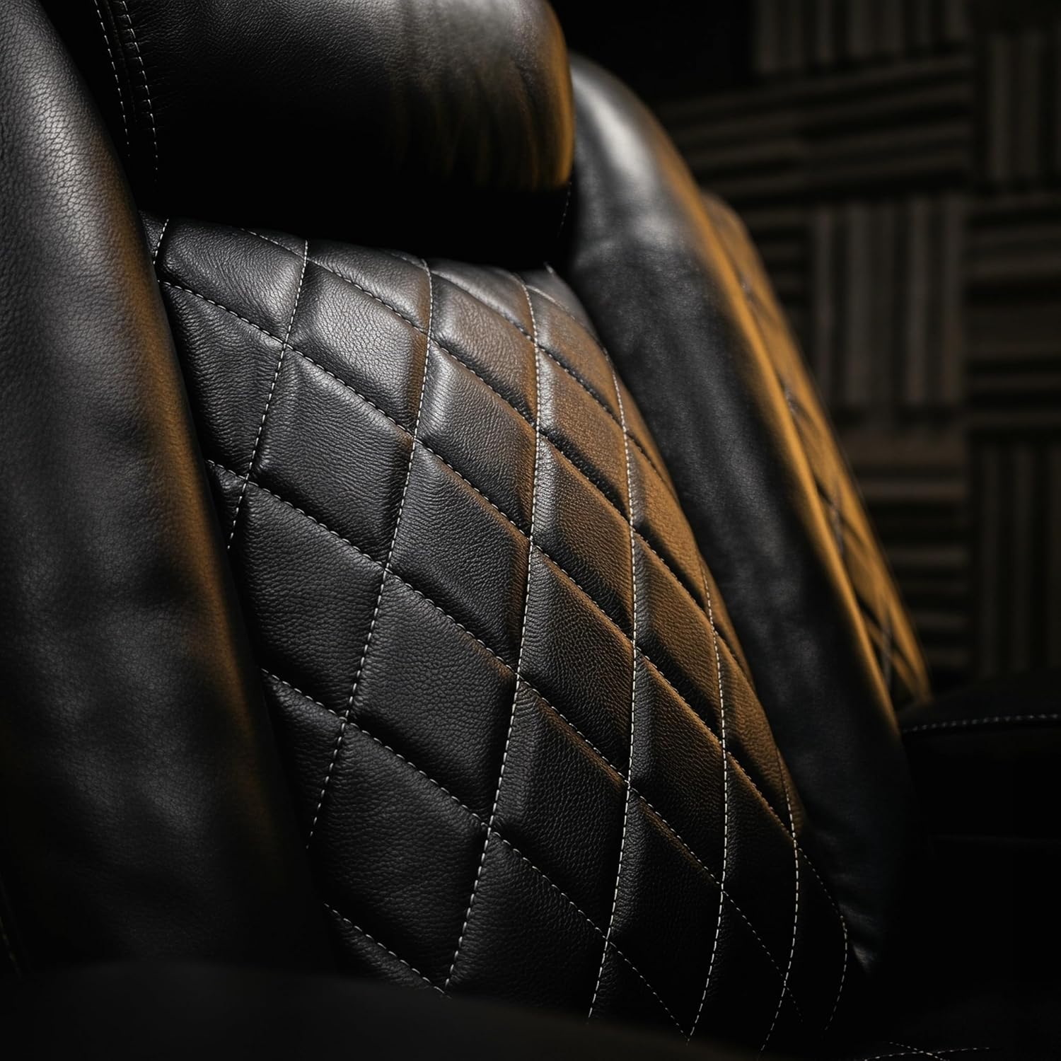 Juego de sofá reclinable eléctrico de cuero de 3 piezas para sala de estar con puertos USB, iluminación ambiental LED y consola de almacenamiento, sofá modular ergonómico moderno, asiento de cine en casa (negro)