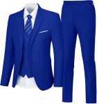 Traje de 3 piezas para hombre, trajes de boda, 2 botones, ajuste delgado, conjunto de esmoquin para hombres, baile de graduación, casual, negocios, chaqueta, chaleco, pantalón