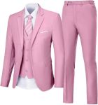 Traje de 3 piezas para hombre, trajes de boda, 2 botones, ajuste delgado, conjunto de esmoquin para hombres, baile de graduación, casual, negocios, chaqueta, chaleco, pantalón
