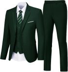 Traje de 3 piezas para hombre, trajes de boda, 2 botones, ajuste delgado, conjunto de esmoquin para hombres, baile de graduación, casual, negocios, chaqueta, chaleco, pantalón